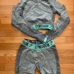 Gymshark Gray and Teal Workout Set